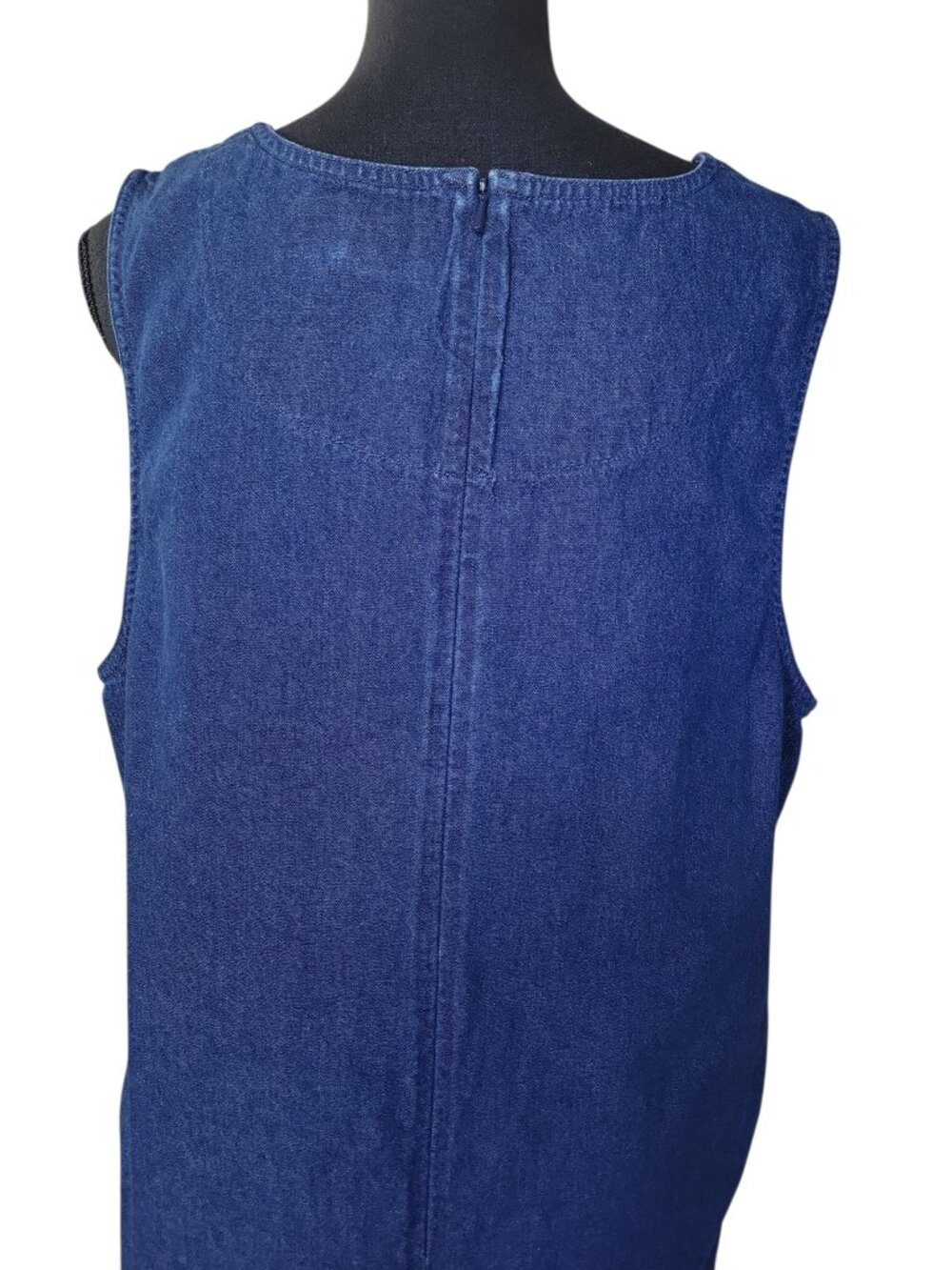 Westbound Blue Denim Embroidered Floral Maxi Dress Women's Size Petite L - Picture 5 of 9